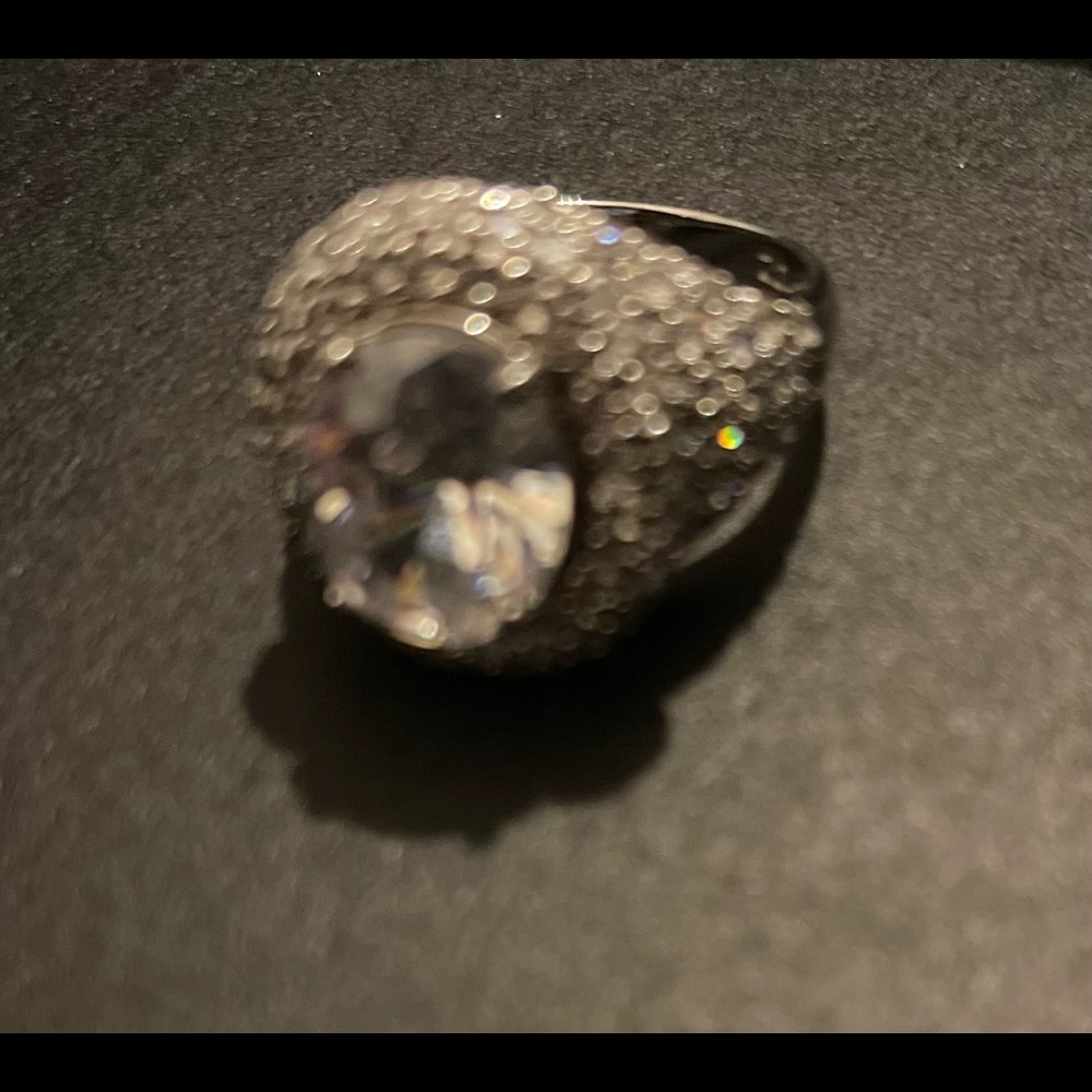 🤩GORGEOUS CUBIC AND STERLING COCKTAIL RING SIZE 10💕 NEW😊 - Picture 9 of 9